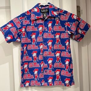 Ole Miss Button Down - Team Button Down Retro and Rare Colonel Reb Mascot